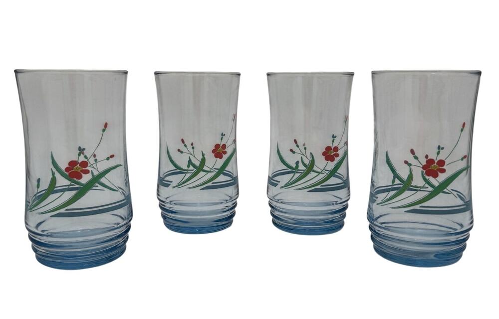 Vintage Libbey Corelle Go-Alongs Coordinate Glasses Tumblers Coolers Set of 4